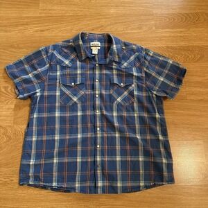 Ariat Shirt Mens 2XL Retro Fit Snap Button Multicolor Plaid Short Sleeve Western